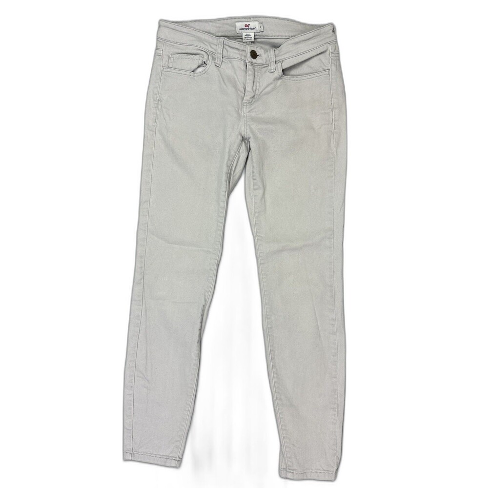 Vineyard Vine Size 2 Womens Jeans Beige Low Rise Skinny Stretch